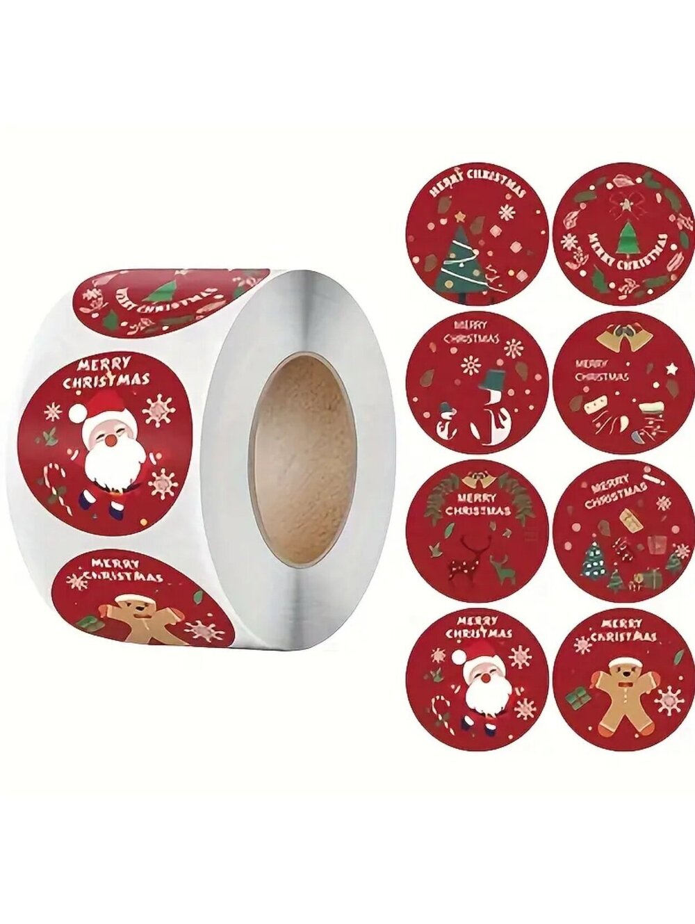 New - 250 Pcs Fun Vinyl Santa Stickers +50 Bonus Holiday Gift Sticker Tags